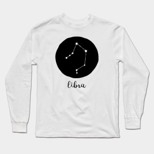 Libra Zodiac Constellation Astrological Sign Celestial Art Design Long Sleeve T-Shirt